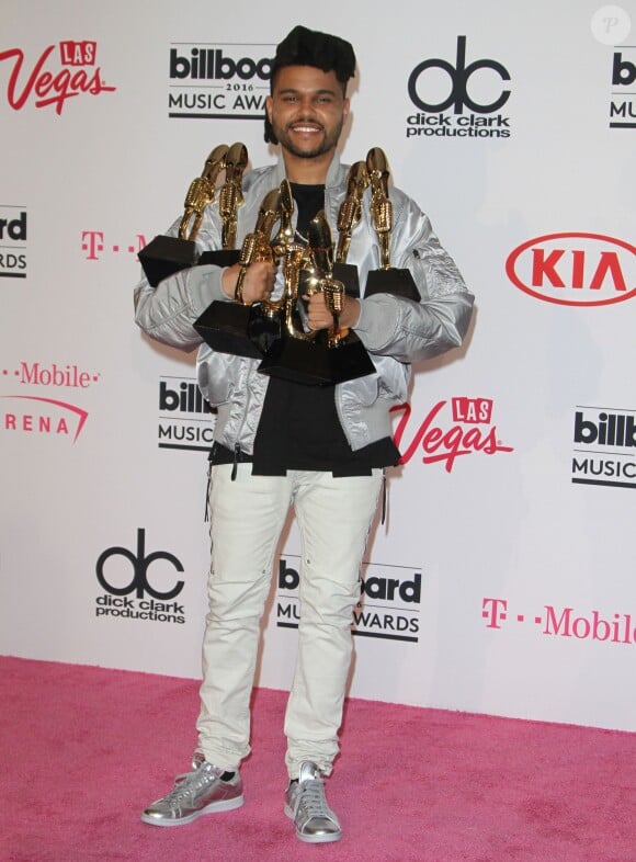 The Weeknd dans la salle de presse de la soirée des Billboard Music Awards au T-Mobile Arena à Las Vegas, le 22 mai 2016