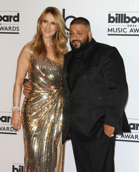Céline Dion et DJ Khaled dans la salle de presse de la soirée des Billboard Music Awards au T-Mobile Arena à Las Vegas, le 22 mai 2016