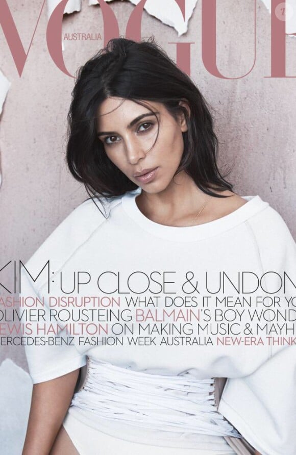 Kim Kardashian en couverture de Vogue Australie. 2016