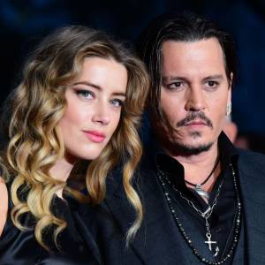 Johnny Depp et sa femme Amber Heard - Avant-première du film "Black Mass" lors du Festival BFI à Londres, le 11 octobre 2015.