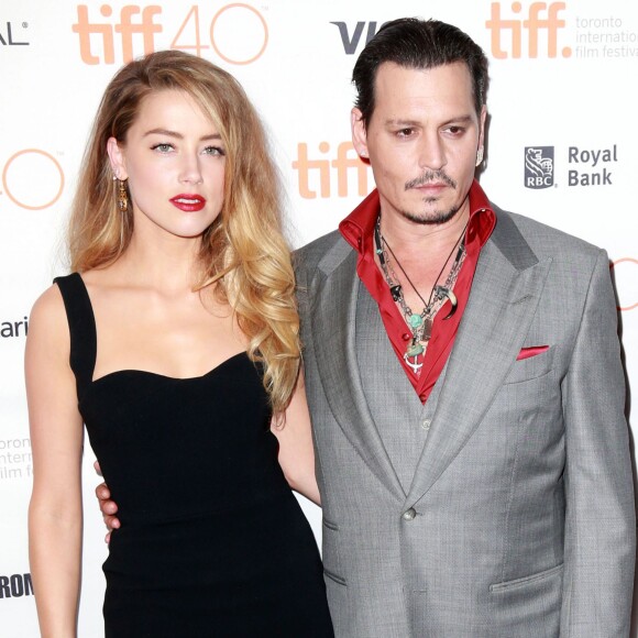 Amber Heard et son mari Johnny Depp - Avant-première du film "Black Mass" lors du Festival International du film de Toronto, le 14 septembre 2015.