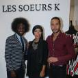 Exclusif - Kunlé (Koh-Lanta 10), Karima (une des Soeurs K), Laurent Maistret (vainqueur de l'édition 2014 de Koh-Lanta) - Inauguration de la boutique "Les Soeurs K" à Paris, le 26 mai 2016. © CVS/Bestimage