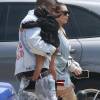 Kim Kardashian et son mari Kanye West sont allés déjeuner avec leur fille North à Malibu. Le 14 mai 2016