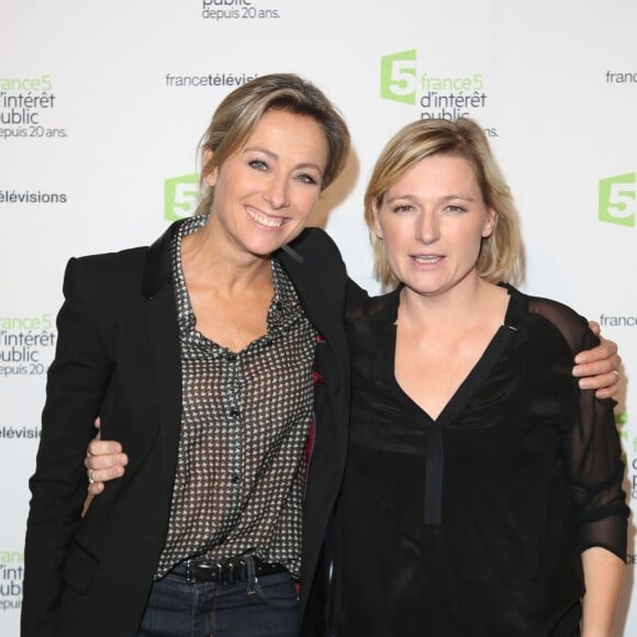 Anne-Sophie Lapix et Anne-Elisabeth Lemoine - Soirée du 20e anniversaire de France 5 à la Cité de la mode et du design à Paris, le 27 novembre 2014.