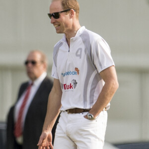 Le prince William lors de l'Audi Polo Challenge à Ascot le 28 mai 2016, qu'il disputait avec son frère le prince Harry au profit des associations Tusk Trust et Sentebale qu'ils soutiennent.