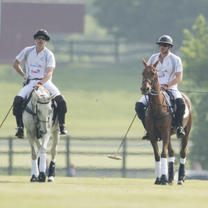 Le prince William et le prince Harry ont disputé l'Audi Polo Challenge à Ascot le 28 mai 2016, au profit des associations Tusk Trust et Sentebale qu'ils soutiennent.