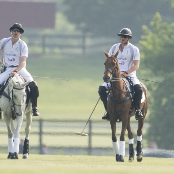 Le prince William et le prince Harry ont disputé l'Audi Polo Challenge à Ascot le 28 mai 2016, au profit des associations Tusk Trust et Sentebale qu'ils soutiennent.