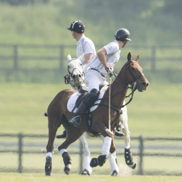 Le prince William et le prince Harry ont disputé l'Audi Polo Challenge à Ascot le 28 mai 2016, au profit des associations Tusk Trust et Sentebale qu'ils soutiennent.