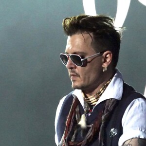 Johnny Depp en concert avec le groupe The Hollywood Vampires à Herborn le 29 mai 2016.