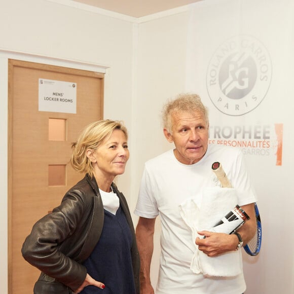 Claire Chazal et Patrick Poivre d'Arvor lors de la troisième et dernière journée du Trophée des Personnalités de Roland-Garros 2016, vendredi 3 juin 2016.