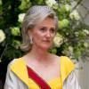 La princesse Astrid de Belgique au dîner donné en l'honneur de la visite d'état du président allemand Joachim Gauck au Château de Laeken à Bruxelles le 8 mars 2016.
