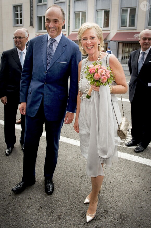 Le prince Lorenz et la princesse Astrid de Belgique - La famille royale de Belgique lors de la Fête Nationale à Bruxelles. Le 20 juillet 2015