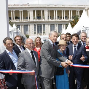 Eric Ciotti, Jean-Christophe Rufin, Irene Frain, Christian Estrosi, Jean-Luc Gag, Corinne Paolini, Paule Constant, Didier Van Cauwelaert, Akli Tadjer et Franz-Olivier Giesbert - Inauguration du Festival du livre à Nice le 3 juin 2016.