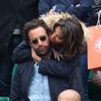 Laurie Cholewa et son nouveau compagnon : in love dans les tribunes des internationaux de France de Roland Garros à Paris le 4 juin 2016. © Moreau - Jacovides / Bestimage