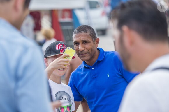 Franck Passi lors du match de gala du 2e Beach Soccer à Cannes au profit de l'association Sourire et Partage, sur la plage Macé le 1er juin 2016