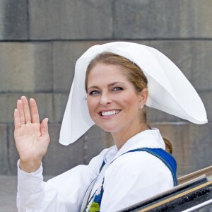 La princesse Madeleine de Suède lors de la procession de la Fête nationale, le 6 juin 2016 à Stockholm.