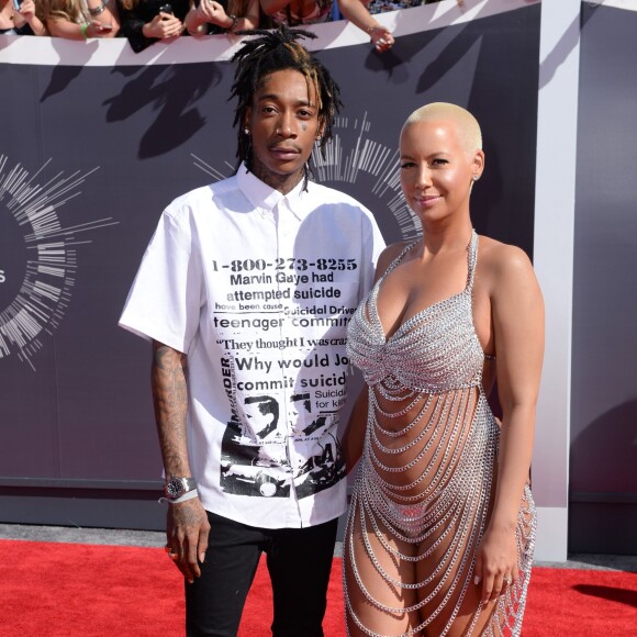 Wiz Khalifa et sa femme Amber Rose à la Cérémonie des MTV Video Music Awards à Inglewood. Le 24 août 2014