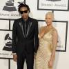 Wiz Khalifa et sa femme Amber Rose à la 56eme ceremonie des Grammy Awards a Los Angeles le 26 janvier 2014.