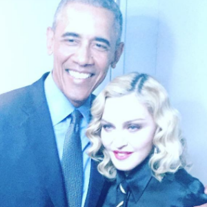 Madonna a rencontré la président des Etats-Unis, Barack Obama, lors de son passage sur le plateau de l'émission de Jimmy Fallon. Photo publiée sur sa page Instagram, le 8 juin 2016