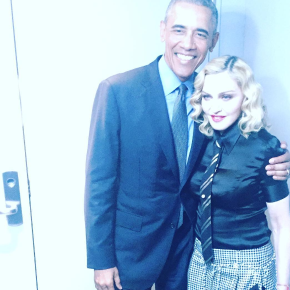 Madonna a rencontré la président des Etats-Unis, Barack Obama, lors de son passage sur le plateau de l'émission de Jimmy Fallon. Photo publiée sur sa page Instagram, le 8 juin 2016
