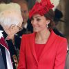 Kate Middleton à la chapelle Saint George au château de Windsor pour les cérémonies de l'Ordre de la Jarretière, le 13 juin 2016