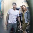Adam Levine, chanteur de Maroon 5, et sa femme Behati Prinsloo, enceinte de 5 mois, vont dîner au restaurant Craig à West Hollywood le 3 mai 2016.