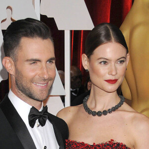 Adam Levine et sa femme Behati Prinsloo - People à la 87ème cérémonie des Oscars à Hollywood, le 22 février 2015.