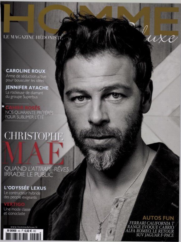Christophe Maé en couverture de "Homme de luxe", en kiosque à partir du 15 juin 2016.