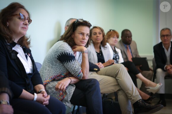 Exclusif - La princesse Stéphanie de Monaco a visité un centre de soins et de réinsertion de l'association Housing Works à Brooklyn à l'occasion de son déplacement à New York pour une réunion de l'ONU, le 8 juin 2016, sur l'éradication du sida d'ici à 2030 © F.Nebinger / Palais Princier / Pool restreint Monaco / Bestimage - Crystal - Visual