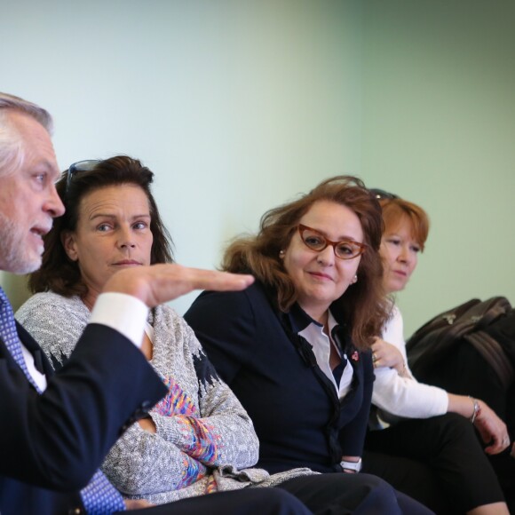 Exclusif - La princesse Stéphanie de Monaco a visité un centre de soins et de réinsertion de l'association Housing Works à Brooklyn à l'occasion de son déplacement à New York pour une réunion de l'ONU, le 8 juin 2016, sur l'éradication du sida d'ici à 2030 © F.Nebinger / Palais Princier / Pool restreint Monaco / Bestimage - Crystal - Visual