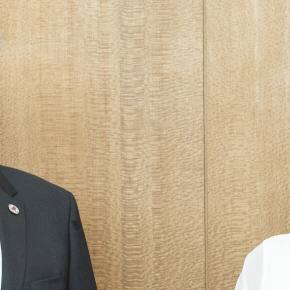 La princesse Stéphanie de Monaco, ambassadrice de bonne volonté pour l'ONUSIDA (UNAIDS), rencontre Mogens Lykketoft, président de la 70ème session de l'Assemblée générale des Nations unies, au siège de l'ONU à New York le 8 Juin 2016.