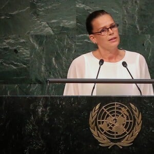 Exclusif - La princesse Stéphanie de Monaco, ambassadrice d'ONUSIDA depuis 2006, a participé le 8 juin 2016 à New York, au siège des Nations unies, à une réunion sur le thème de l'éradication du VIH/SIDA à l'horizon 2030. © F.Nebinger-N.Saussier / Palais Princier / Pool restreint Monaco / Bestimage - Crystal - Visual