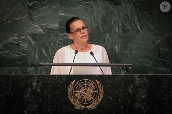 Exclusif - La princesse Stéphanie de Monaco, ambassadrice d'ONUSIDA depuis 2006, a participé le 8 juin 2016 à New York, au siège des Nations unies, à une réunion sur le thème de l'éradication du VIH/SIDA à l'horizon 2030. © F.Nebinger-N.Saussier / Palais Princier / Pool restreint Monaco / Bestimage - Crystal - Visual