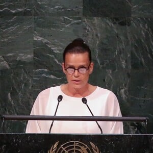 Exclusif - La princesse Stéphanie de Monaco, ambassadrice d'ONUSIDA depuis 2006, a participé le 8 juin 2016 à New York, au siège des Nations unies, à une réunion sur le thème de l'éradication du VIH/SIDA à l'horizon 2030. © F.Nebinger-N.Saussier / Palais Princier / Pool restreint Monaco / Bestimage - Crystal - Visual