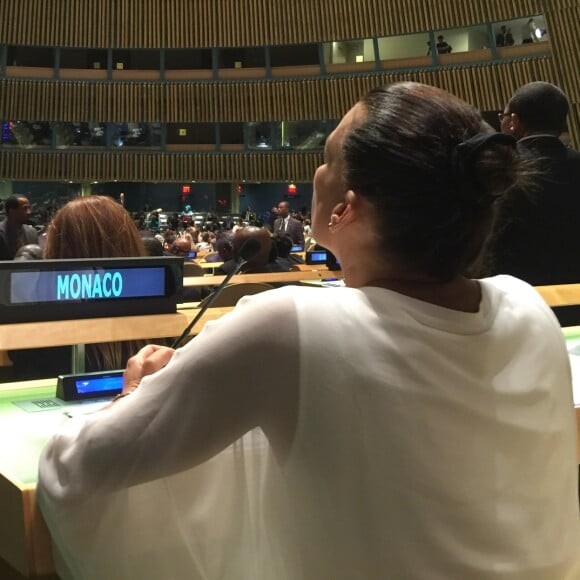 Exclusif - La princesse Stéphanie de Monaco, ambassadrice d'ONUSIDA depuis 2006, a participé le 8 juin 2016 à New York, au siège des Nations unies, à une réunion sur le thème de l'éradication du VIH/SIDA à l'horizon 2030. © F.Nebinger-N.Saussier / Palais Princier / Pool restreint Monaco / Bestimage - Crystal - Visual