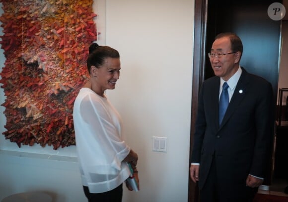 Exclusif - La princesse Stéphanie de Monaco, ambassadrice d'ONUSIDA depuis 2006, a participé le 8 juin 2016 à New York, au siège des Nations unies, à une réunion sur le thème de l'éradication du VIH/SIDA à l'horizon 2030. © F.Nebinger-N.Saussier / Palais Princier / Pool restreint Monaco / Bestimage - Crystal - Visual