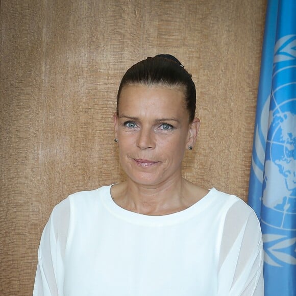 Exclusif - La princesse Stéphanie de Monaco, ambassadrice d'ONUSIDA depuis 2006, a participé le 8 juin 2016 à New York, au siège des Nations unies, à une réunion sur le thème de l'éradication du VIH/SIDA à l'horizon 2030. © F.Nebinger-N.Saussier / Palais Princier / Pool restreint Monaco / Bestimage - Crystal - Visual