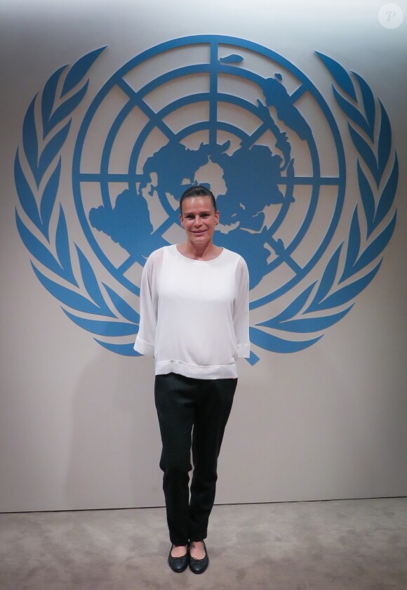 Exclusif - La princesse Stéphanie de Monaco, ambassadrice d'ONUSIDA depuis 2006, a participé le 8 juin 2016 à New York, au siège des Nations unies, à une réunion sur le thème de l'éradication du VIH/SIDA à l'horizon 2030. © F.Nebinger-N.Saussier / Palais Princier / Pool restreint Monaco / Bestimage - Crystal - Visual