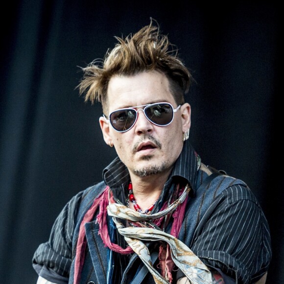 Johnny Depp au Concert des "Hollywood Vampires" au parc d'attractions "Gröna Lund" à Stockholm en Suède le 30 mai 2016.