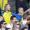 Helena Seger (épouse de Zlatan Ibrahimovic) et leurs fils Maximilian et Vincent, supporters engagés lors du match Italie - Suède au Stadium de Toulouse . Toulouse, le 17 juin 2016. © Cyril Moreau/Bestimage
