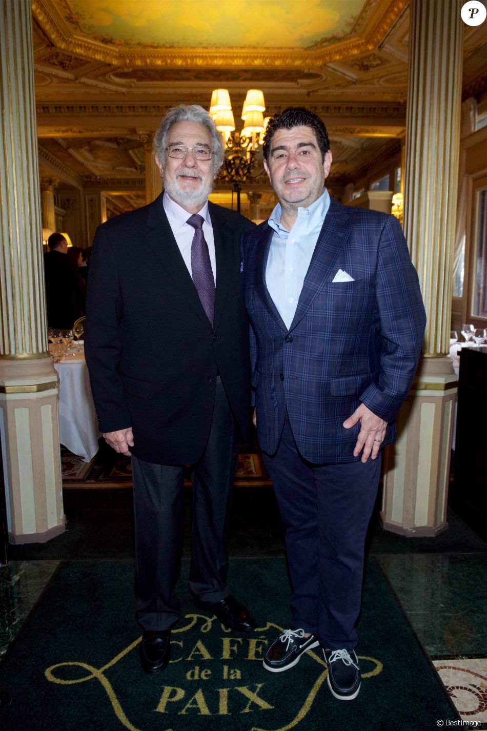 Exclusif - Placido Domingo et son fils Alvaro Domingo - Déjeuner Pères ...