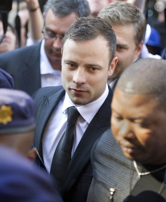 Oscar Pistorius arrive au tribunal de Pretoria pour entendre le verdict final, suite au meurtre de sa compagne Reeva Steenkamp. Le 12 septembre 2014