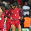 Cristiano Ronaldo est frustré (tire son short) après le match Portugal - Autriche pendant l'UEFA Euro 2016 au Parc des Princes à Paris, le 18 juin 2016.
