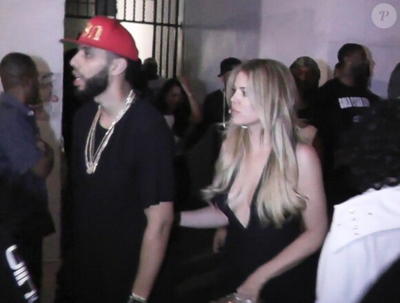 Semi-Exclusif - Khloe Kardashian et French Montana vont faire la fête au Dream Nightclub avec P.Diddy (Sean Combs) à Miami, le 29 mars 2015.