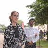 Céline Dion et son styliste Law Roach - Défilé Giambattista Valli (collection haute couture automne-hiver 2016-2017) au Grand Palais. Paris, le 4 juillet 2016.