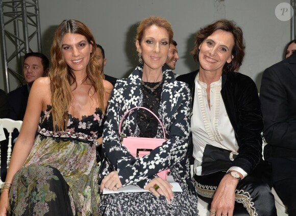 Bianca Brandolini d'Adda et Céline Dion - Défilé Giambattista Valli (collection haute couture automne-hiver 2016-2017) au Grand Palais. Paris, le 4 juillet 2016.