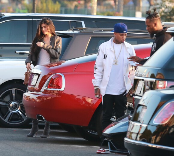 Kylie Jenner et son ex compagnon Tyga arrivent à la première du clip de Kanye West 'Famous' à Los Angeles le 24 juin 2016.