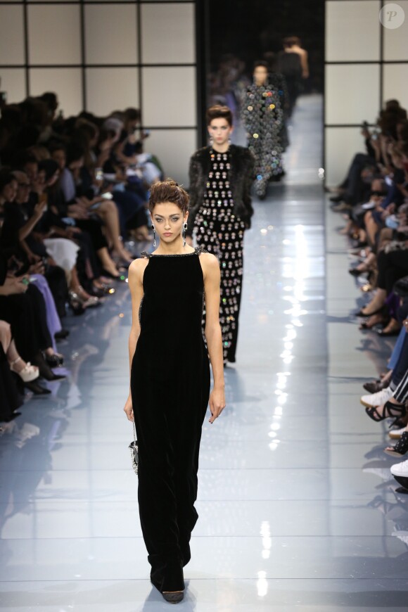 Défilé Giorgio Armani Privé (collection Haute Couture automne-hiver 2016/17) au Palais de Chaillot à Paris, France, le 5 juillet 2016.