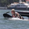 Justin Bieber fait du wavejet à Miami, le 5 juillet 2016  Singer Justin Bieber is seen spending his downtime from his Purpose World Tour in Miami, Florida on July 5, 2016. Justin wake-boarded and spent his time relaxing and having fun with friends and family.05/07/2016 - Miami