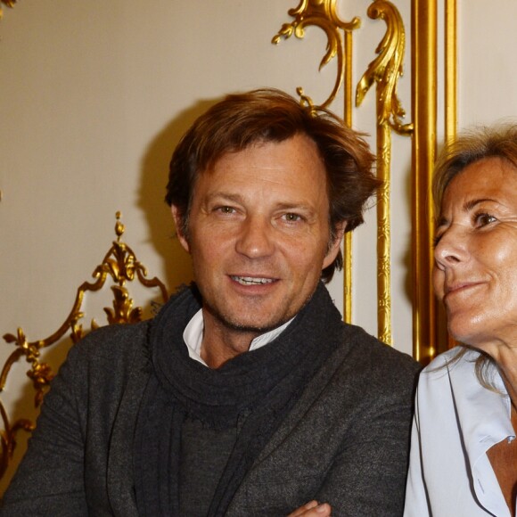 Laurent Delahousse et Claire Chazal à la conférence de presse de la Flamme Marie Claire à l'hôtel Marois dans les salons France-Amériques à Paris le 14 juin 2016. © Coadic Guirec / Bestimage